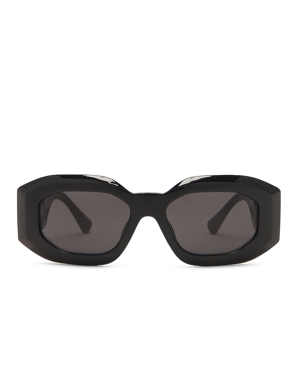 Image 1 of VERSACE Medusa Rectangle Sunglasses in Black