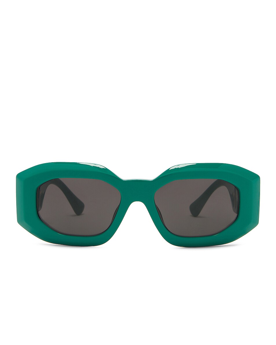 Image 1 of VERSACE Medusa Rectangle Sunglasses in Turquoise