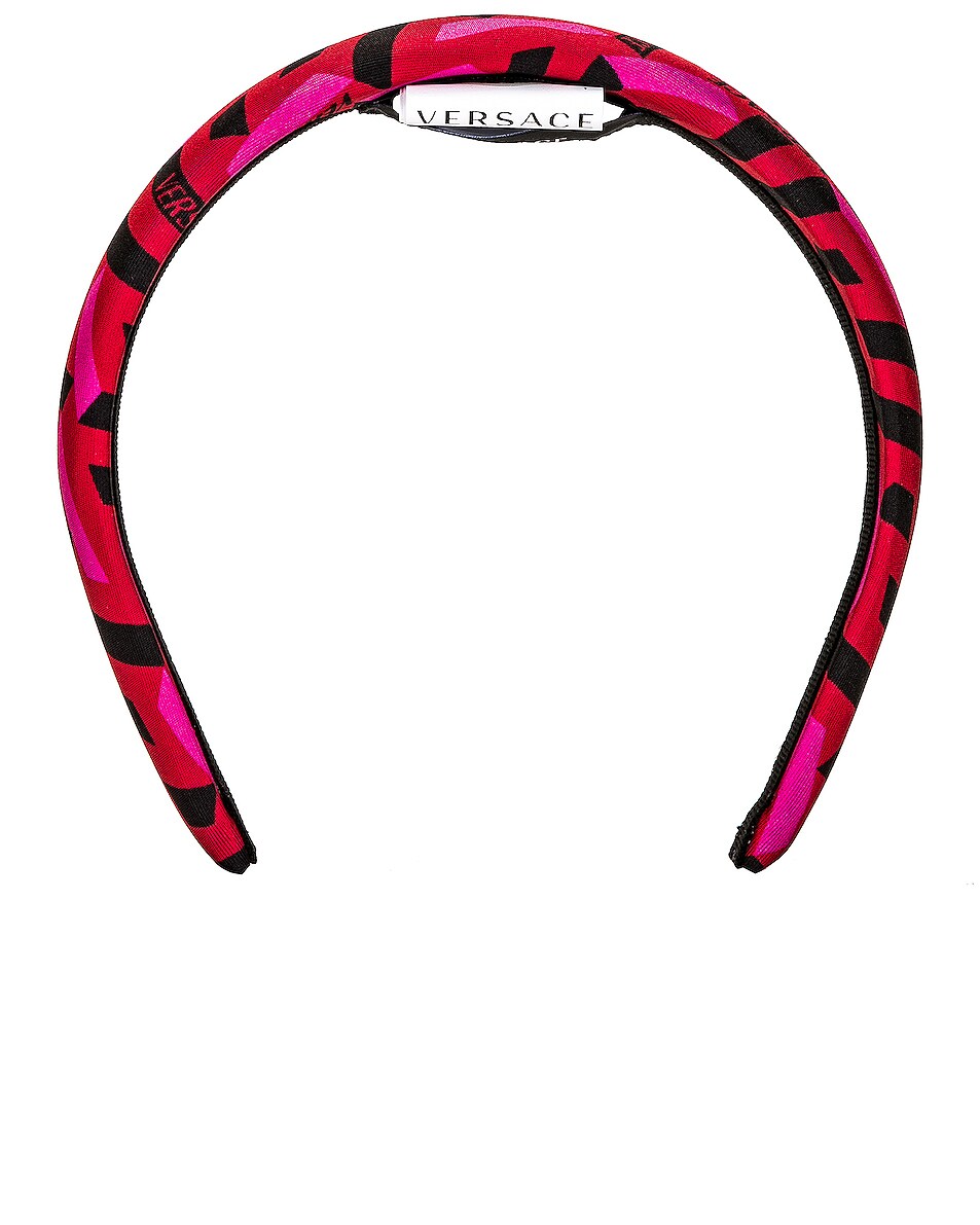 Image 1 of VERSACE Monogram Headband in Parade Red & Fuchsia