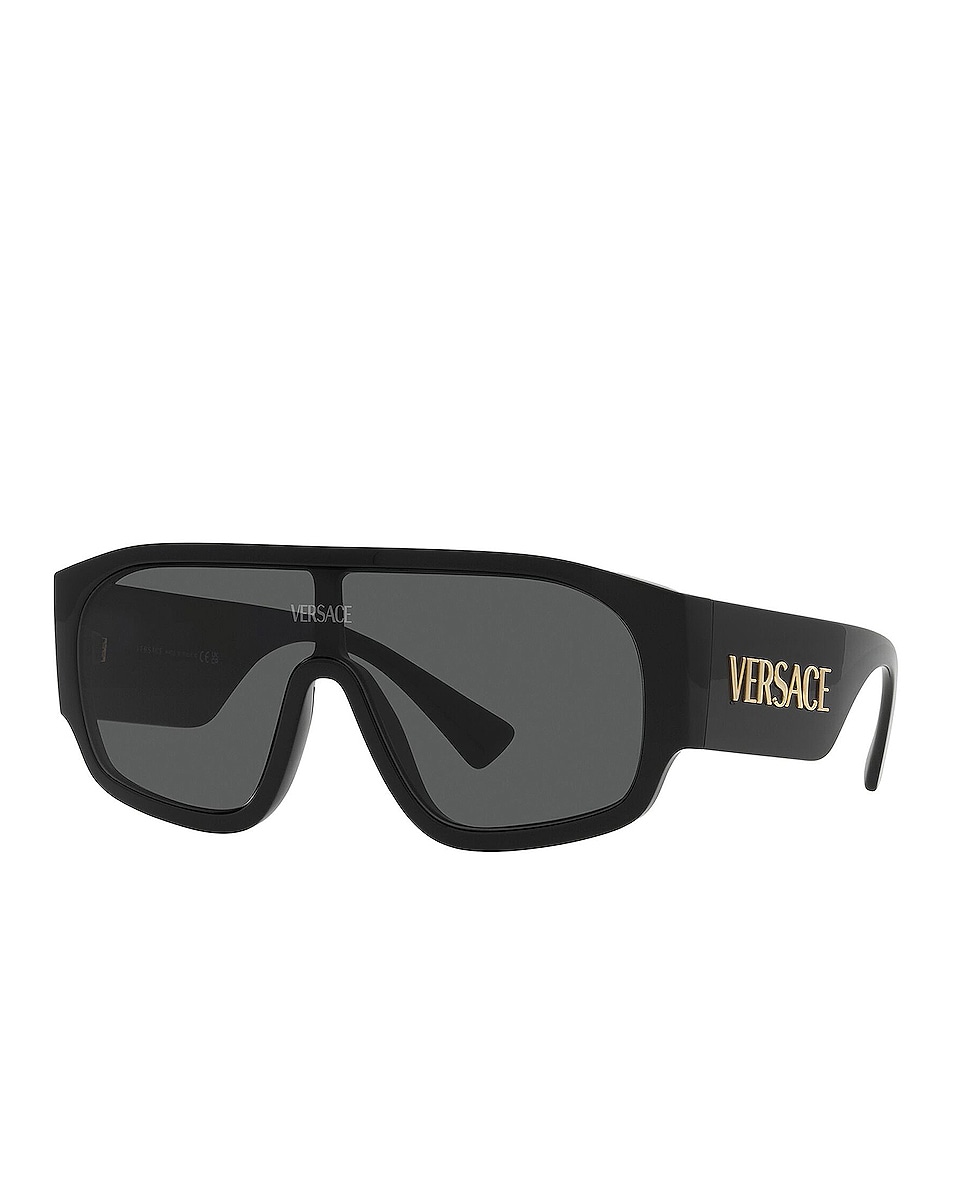 Versace Shield Sunglasses In Black Fwrd