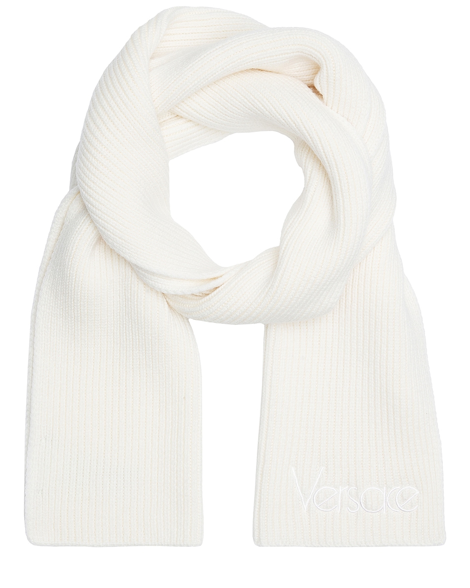 Image 1 of VERSACE Safety Pin Scarf in Ivory