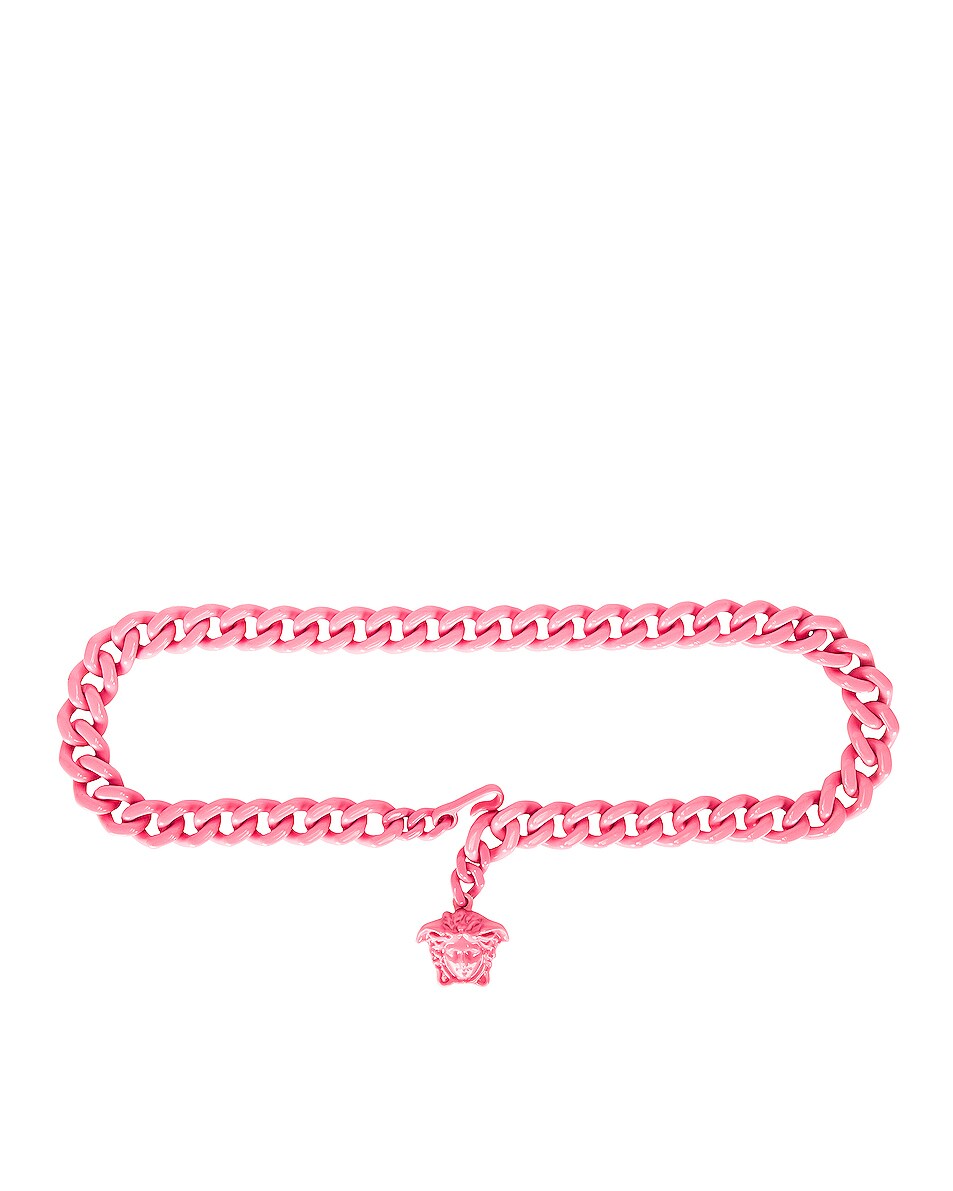 Image 1 of VERSACE Medusa Chain Belt in Baby Pink & Oro