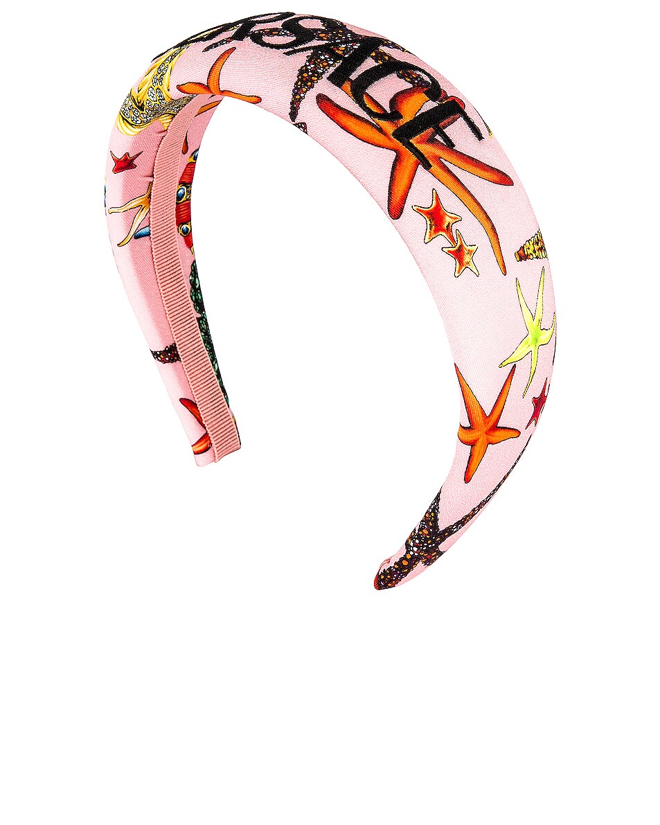 Image 1 of VERSACE Tresor De La Mer All Over Headband in Rosa & Multicolor