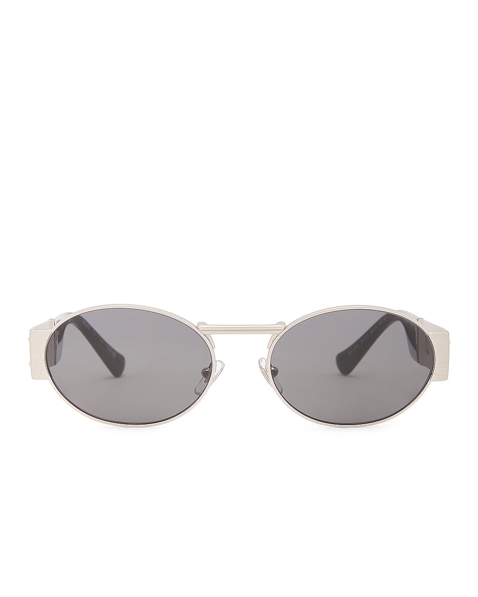 Image 1 of VERSACE Round Sunglasses in Black & Silver