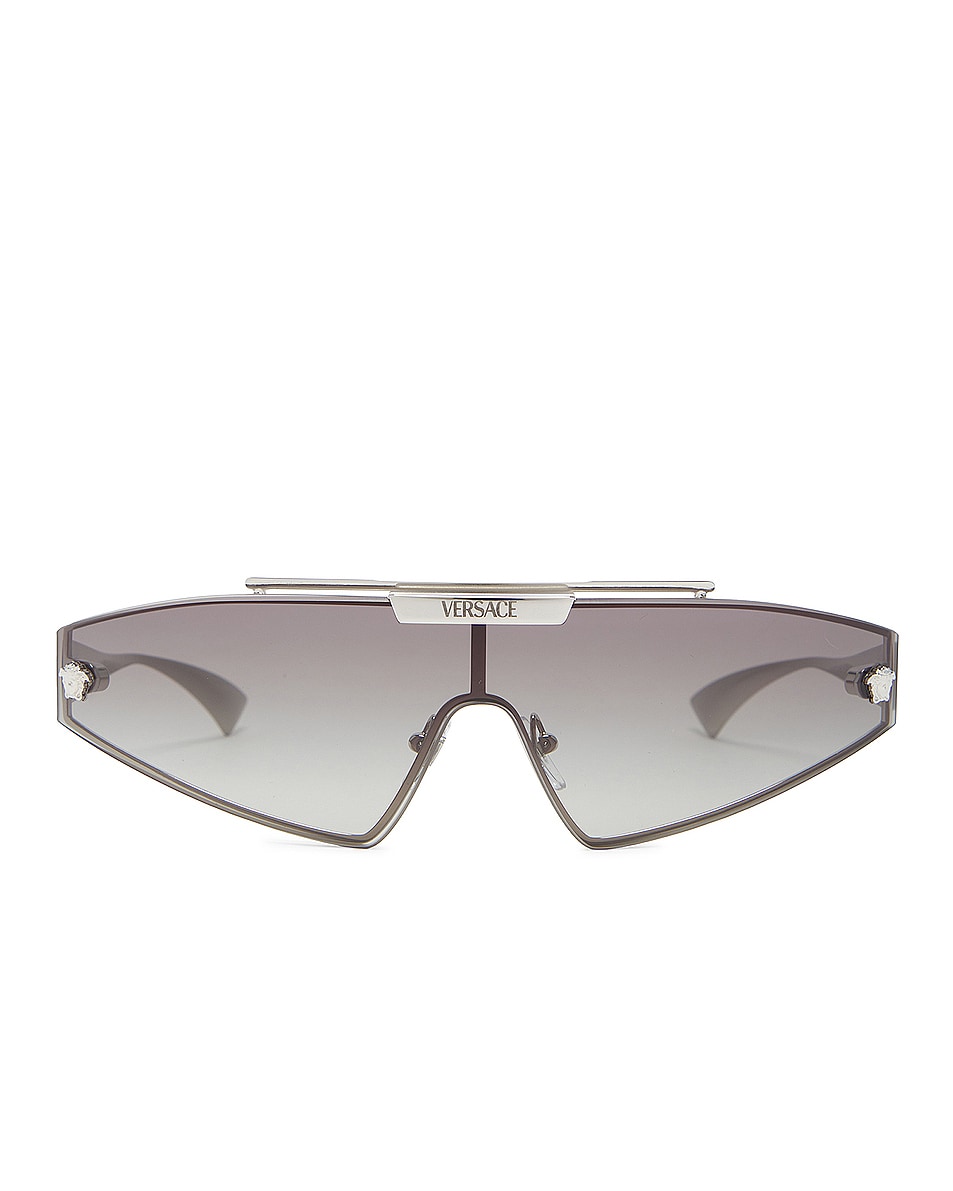 Image 1 of VERSACE Shield Sunglasses in Silver
