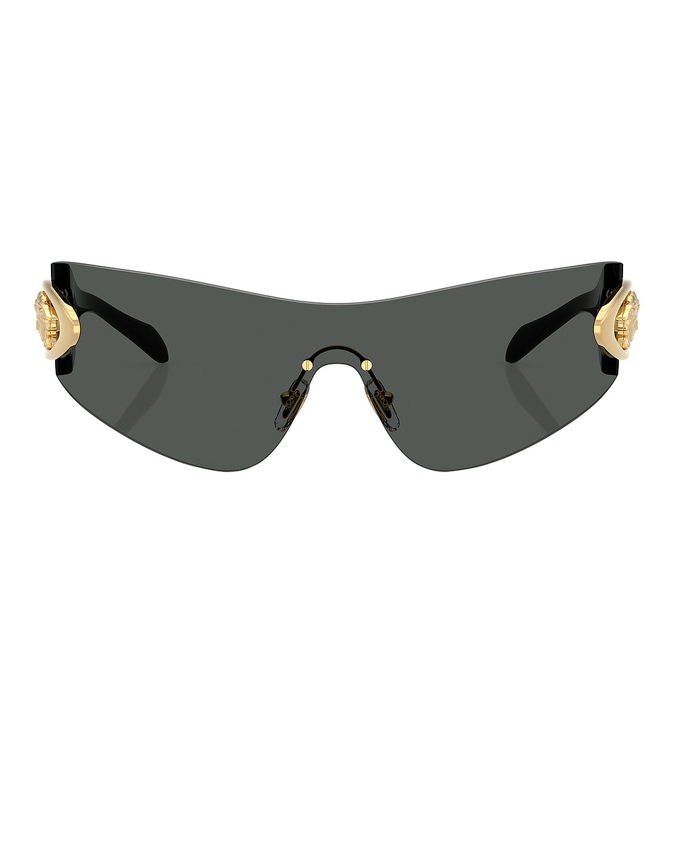 Image 1 of VERSACE Shield Sunglasses in Black