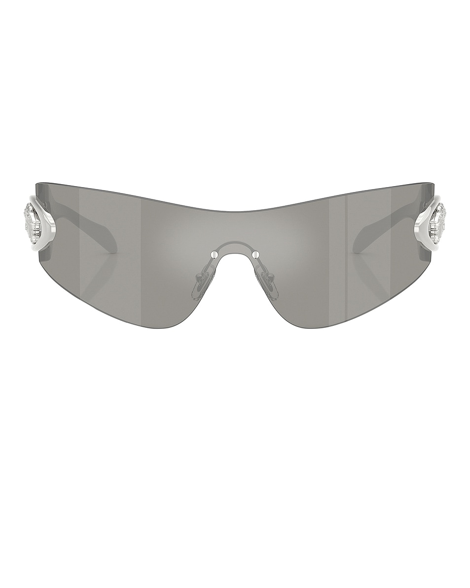 Image 1 of VERSACE Shield Sunglasses in Silver