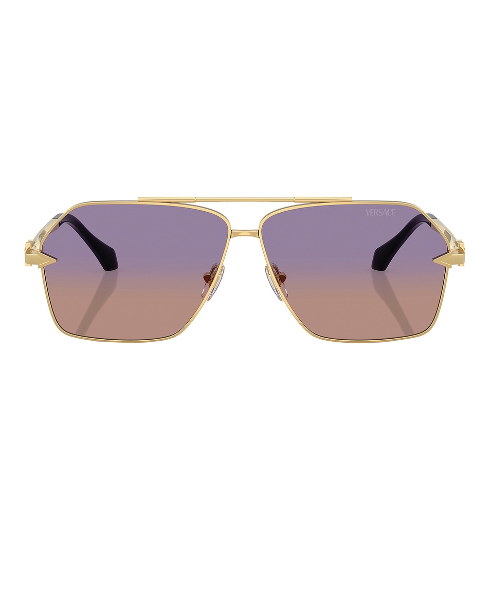 Image 1 of VERSACE Square Sunglasses in Gold & Pink