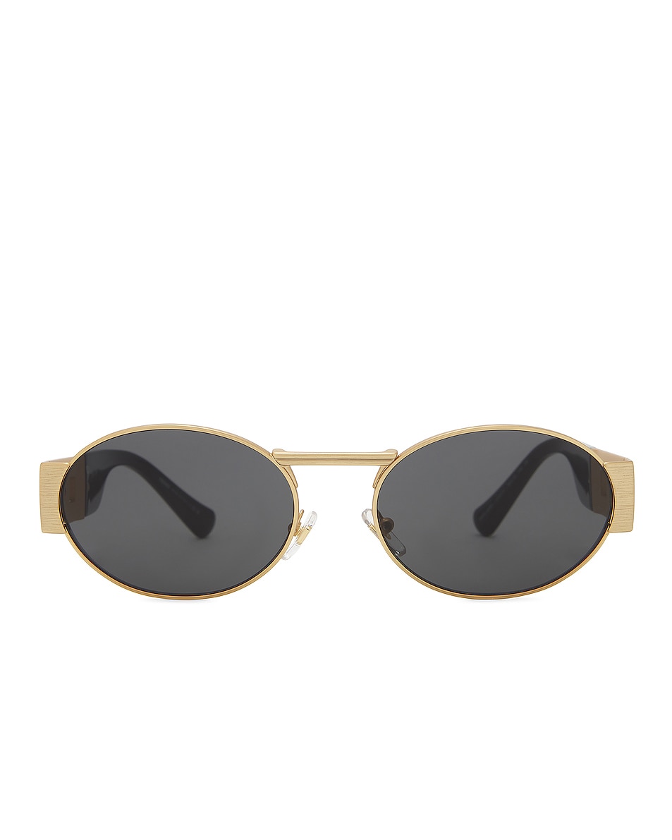 Image 1 of VERSACE Oval Sunglasses in Gold & Dark Grey