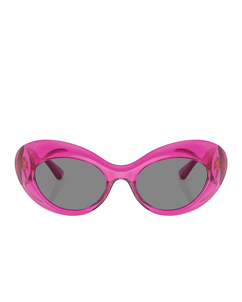 Image 1 of VERSACE Oval Sunglasses in Pink Transparent