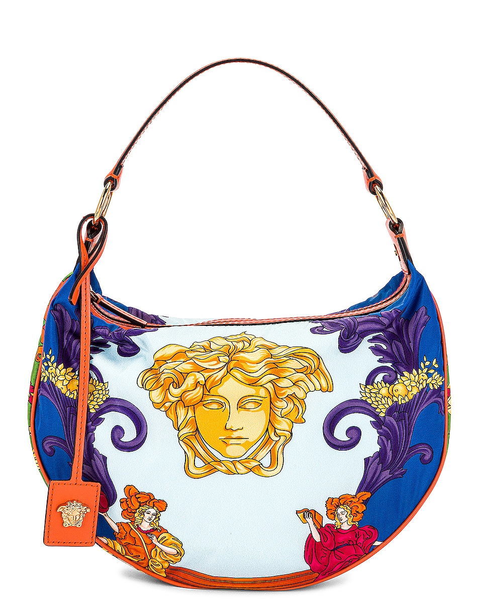 Image 1 of VERSACE Medusa Renaissance Hobo Bag in Bright Orange & Multicolor