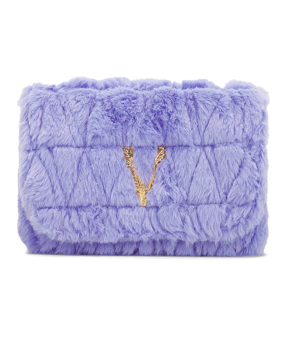 Image 1 of VERSACE Virtus Quilted Shoulder Bag in Orchid & Oro
