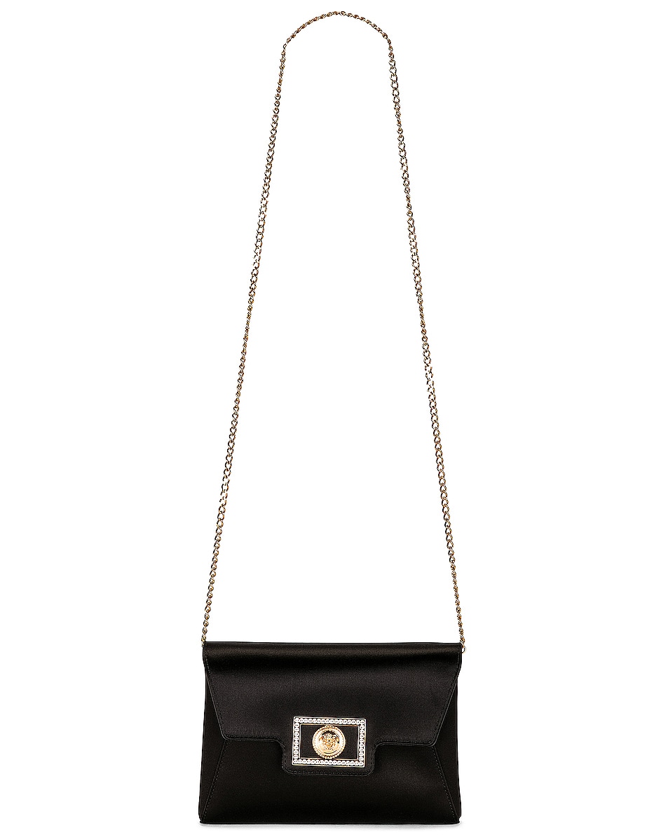 Image 1 of VERSACE Chain Wallet Bag in Nero & Oro
