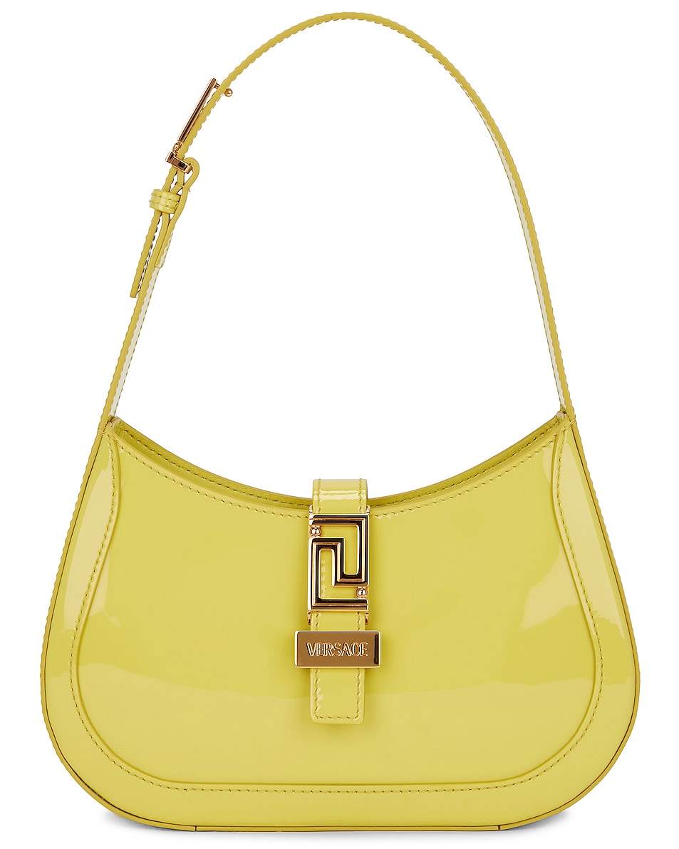 Image 1 of VERSACE Small Hobo Calf Leather Handbag in Yellow