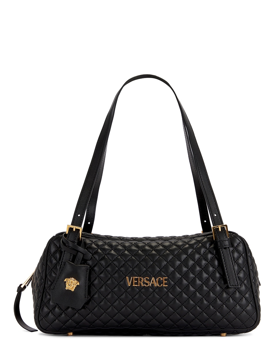 Image 1 of VERSACE Medium Shoulder Bag in Black & Gold