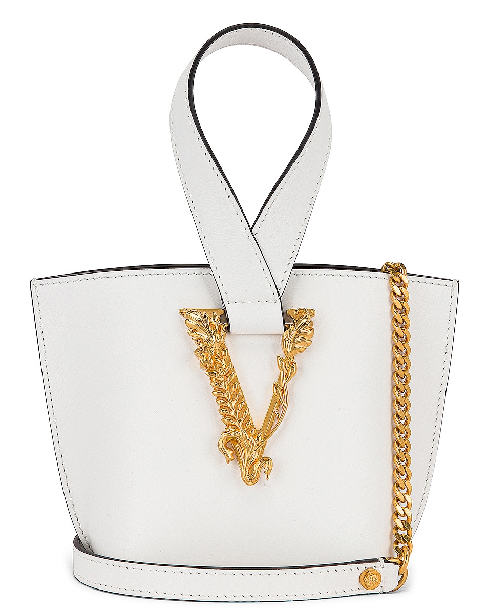 Image 1 of VERSACE Tribute Leather Bag in White & Gold