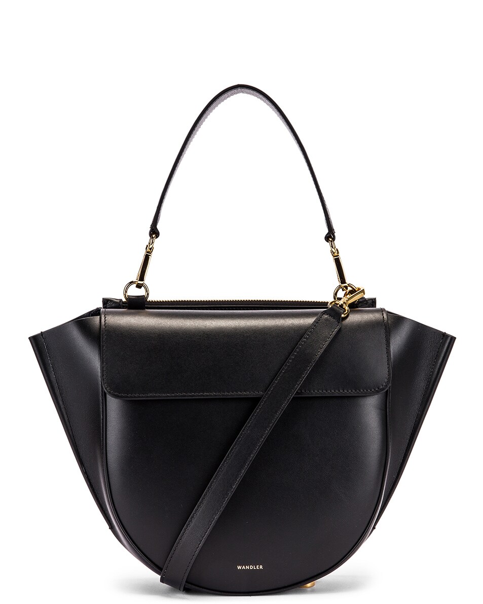 Image 1 of Wandler Medium Hortensia Leather Bag in Black