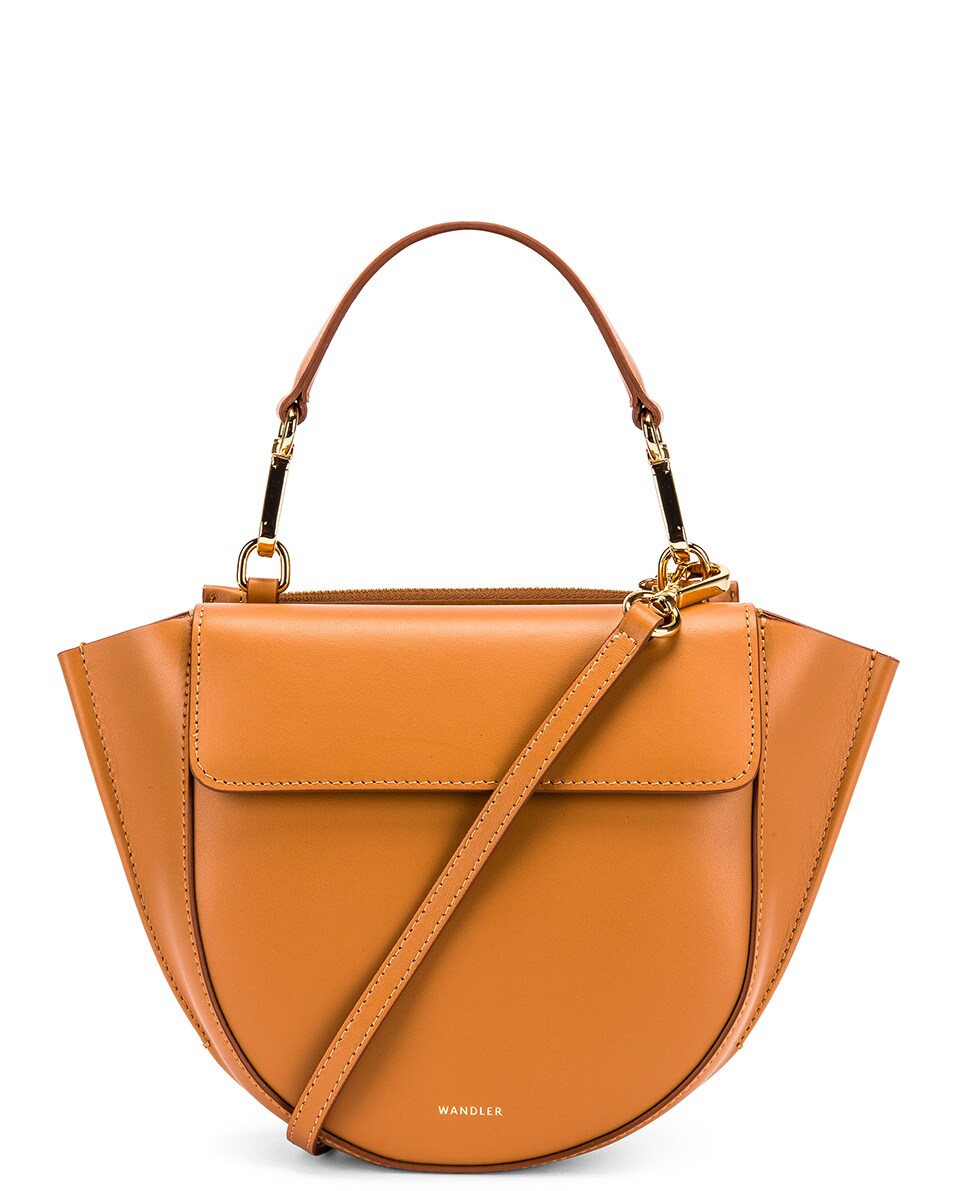 Image 1 of Wandler Mini Hortensia Leather Bag in Caramel