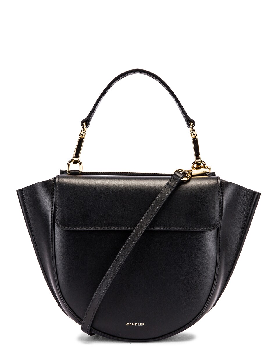 Image 1 of Wandler Mini Hortensia Leather Bag in Black