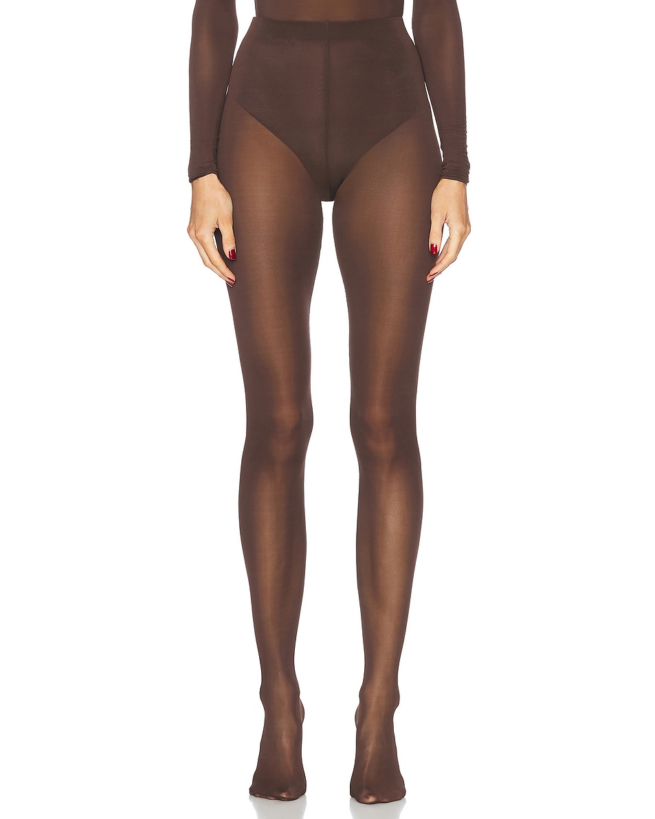 Image 1 of WARDROBE.NYC Sheer Tight in Dark Brown