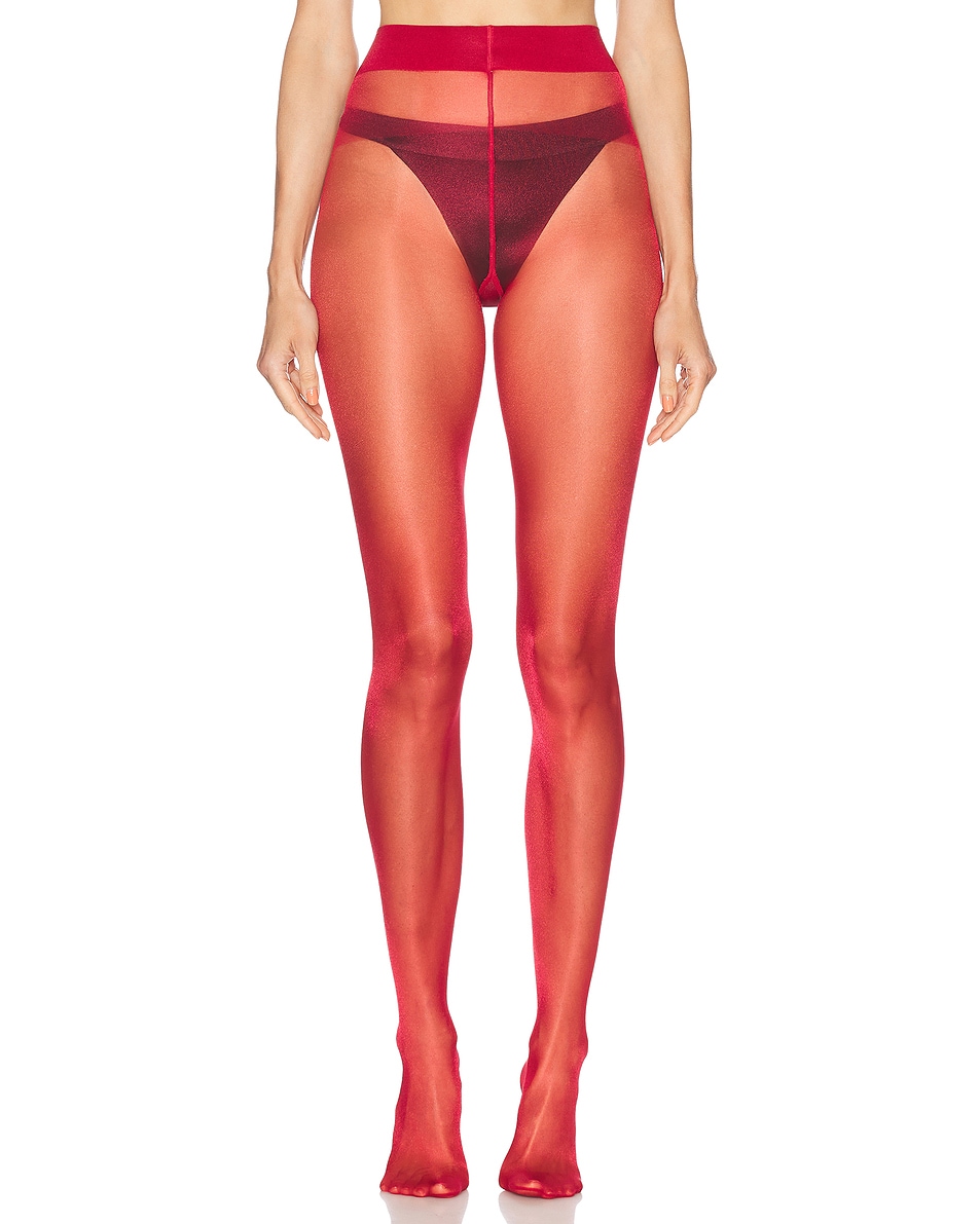 Image 1 of Wolford Satin Touch 20 Tights in Soft Cherry