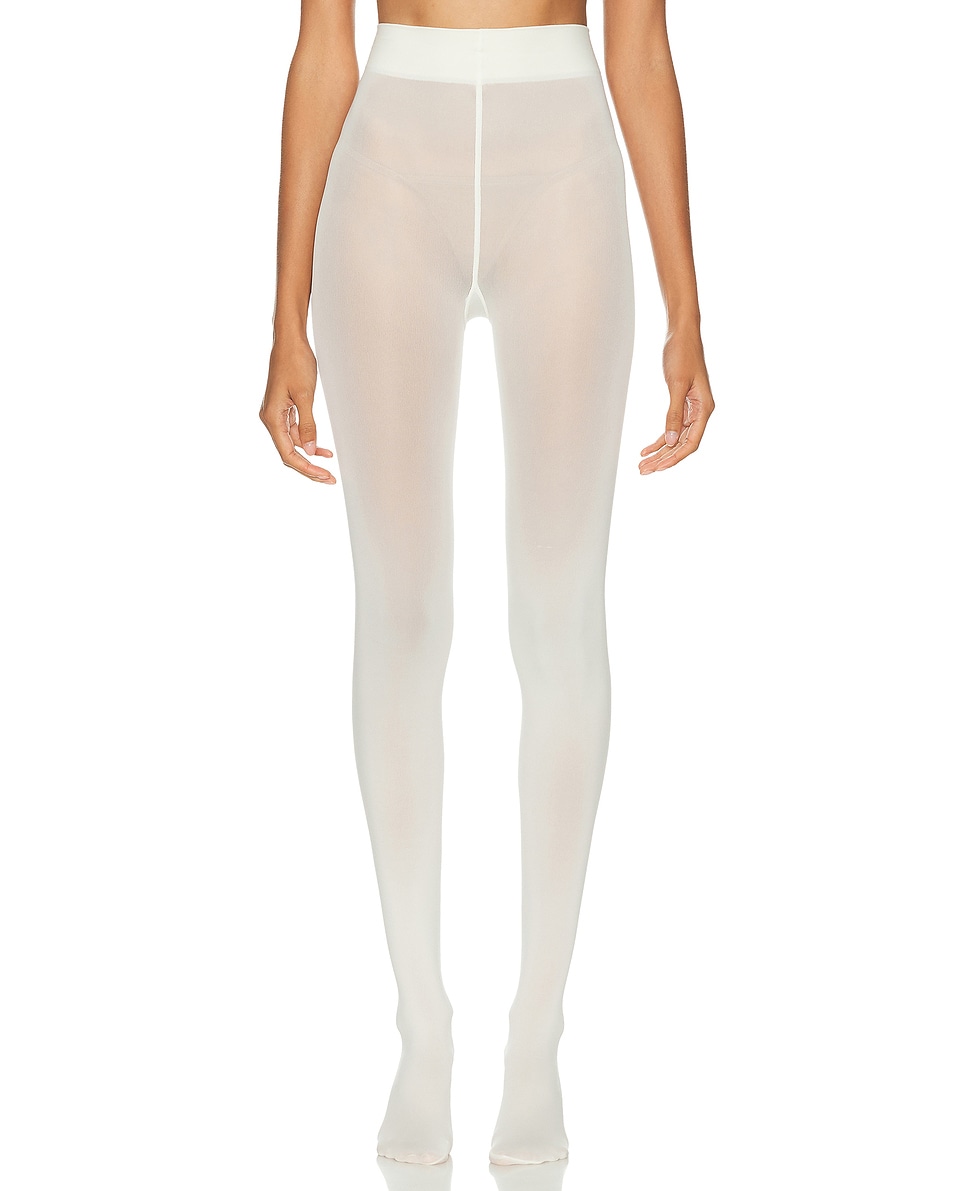 Image 1 of Wolford Velvet De Luxe 66 Tights in Ecrue