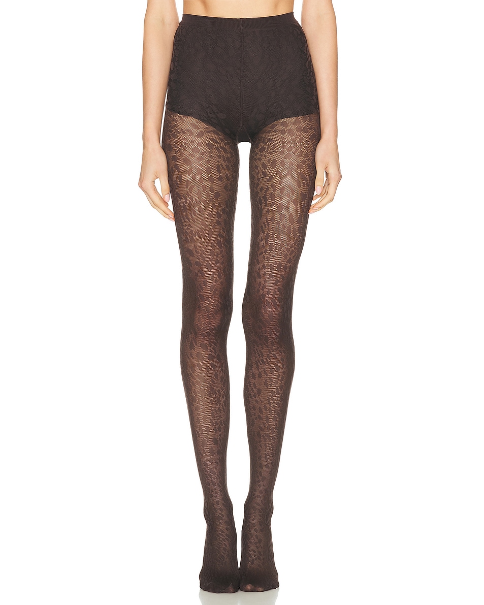 Image 1 of Wolford Pantera Tights in Dark Wood