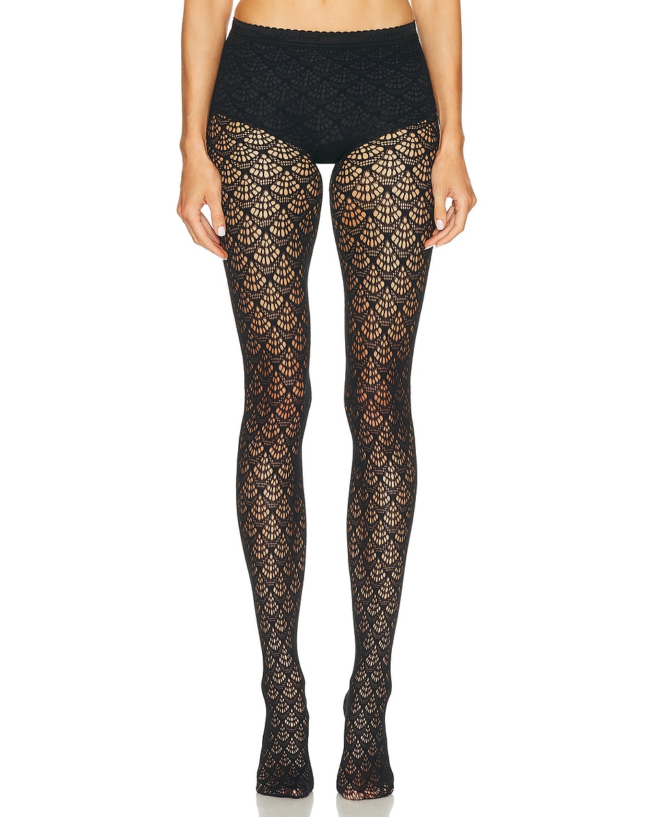 Image 1 of Wolford Mermaid Net Tights in Black