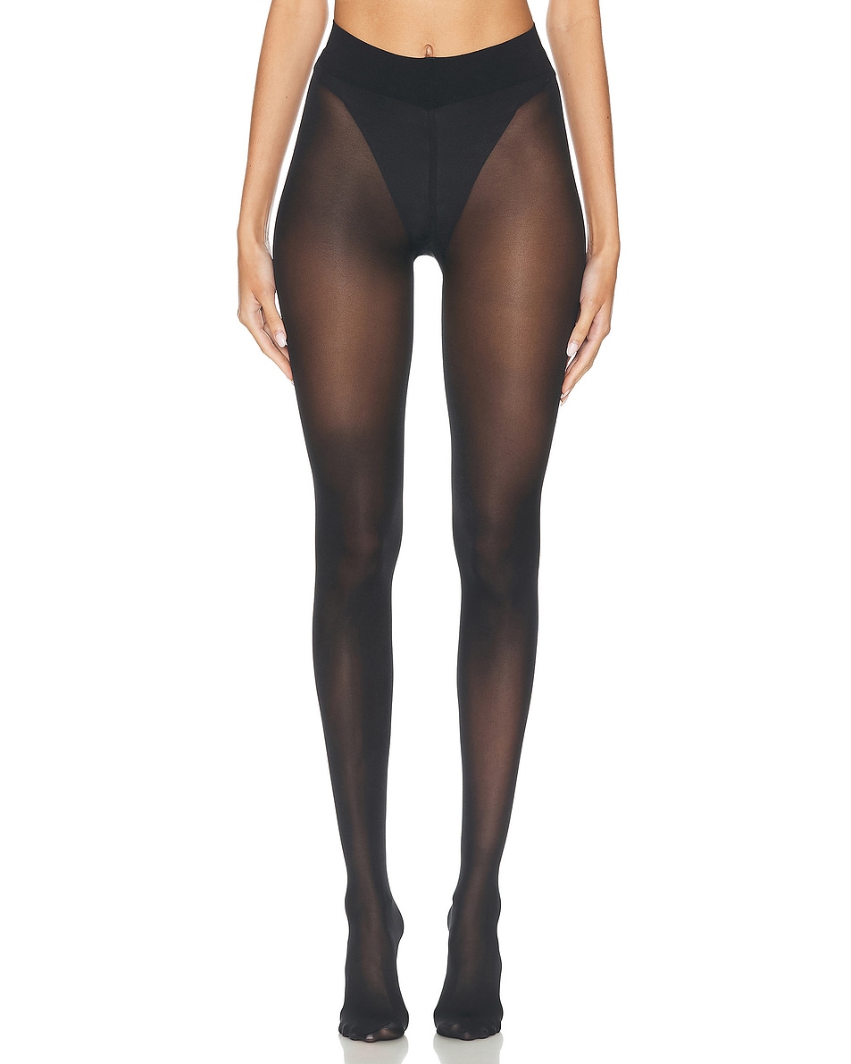 Image 1 of Wolford Pure Shimmer 40 Concealer Tights in Black