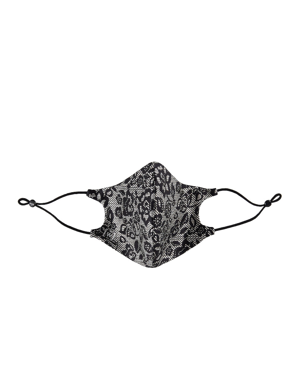Image 1 of Wolford Lace Silk Mask in Black & White