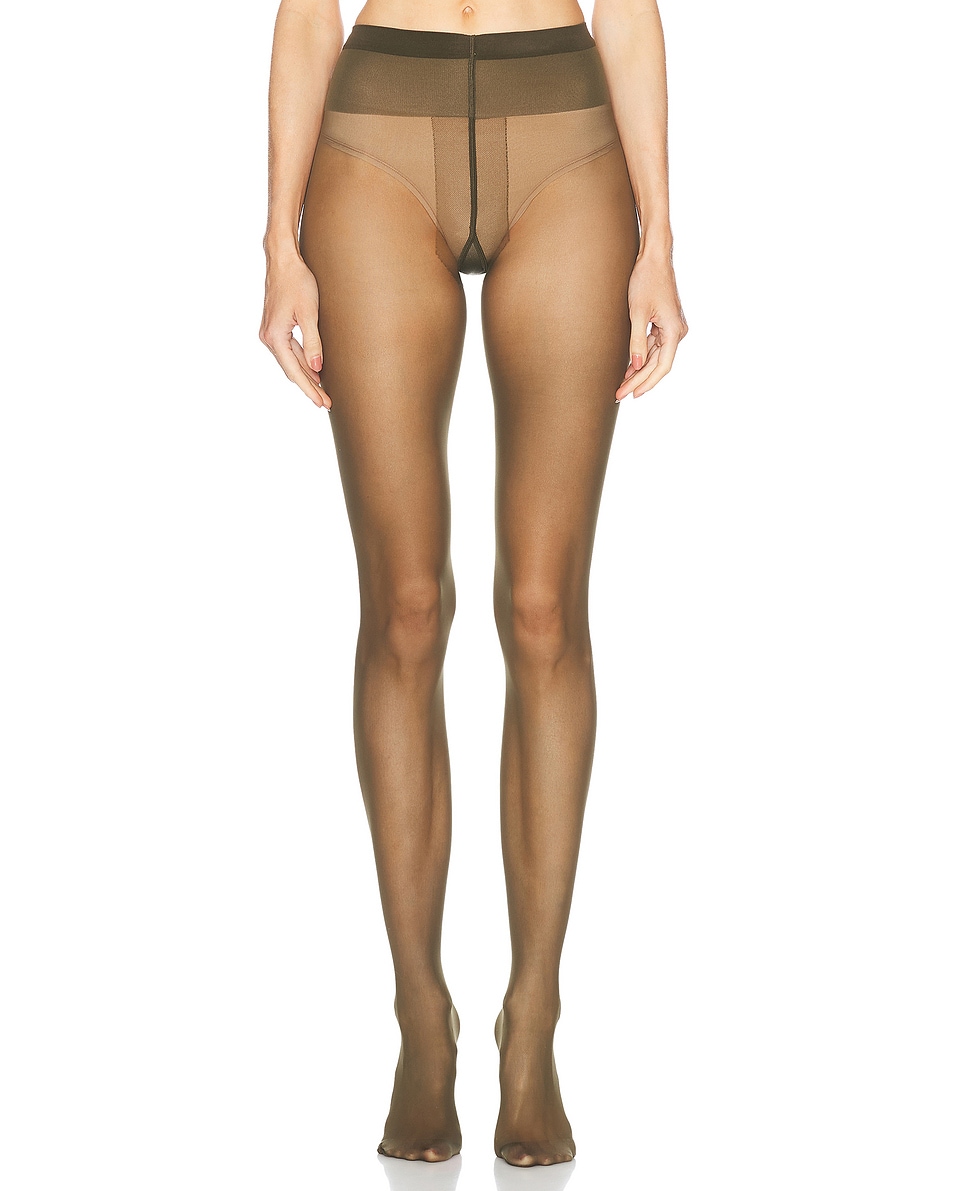 Image 1 of Wolford Individual 20 Tights in Dark Earth Green