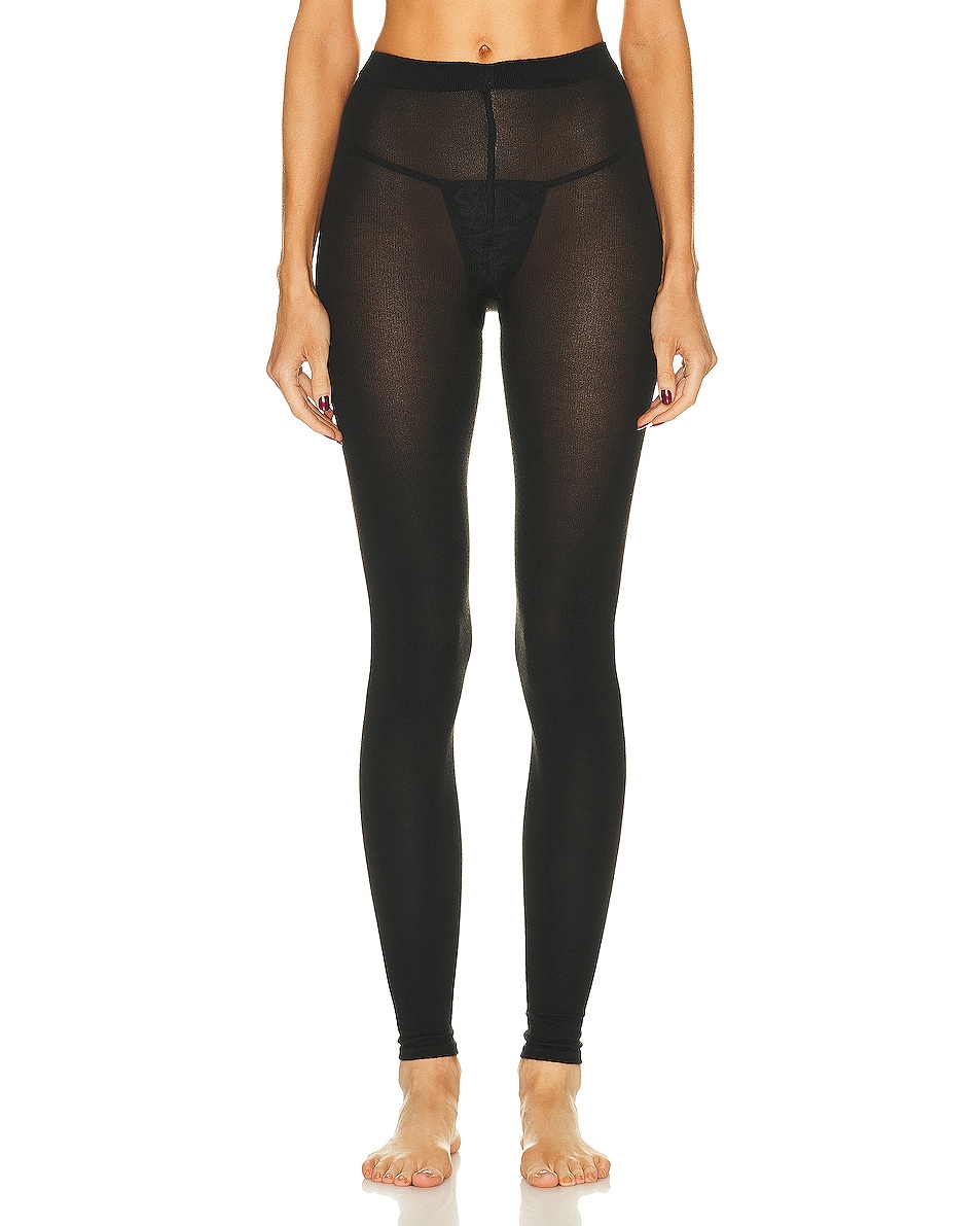 Image 1 of Wolford Cashmere Silk Tight Legging in Black