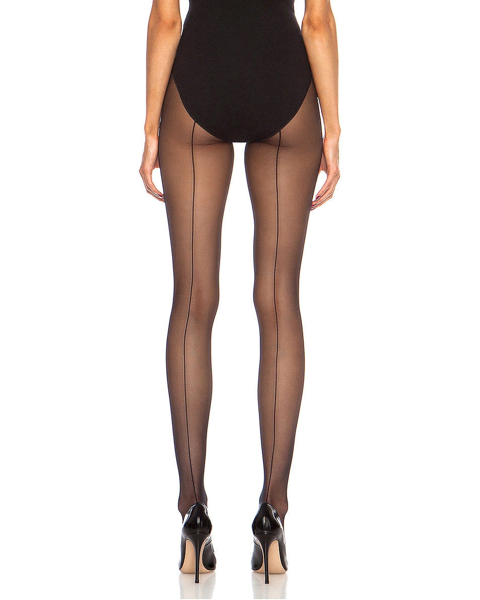 Image 1 of Wolford Individual 10 Back Seam Polyamide-Blend Tights in Black