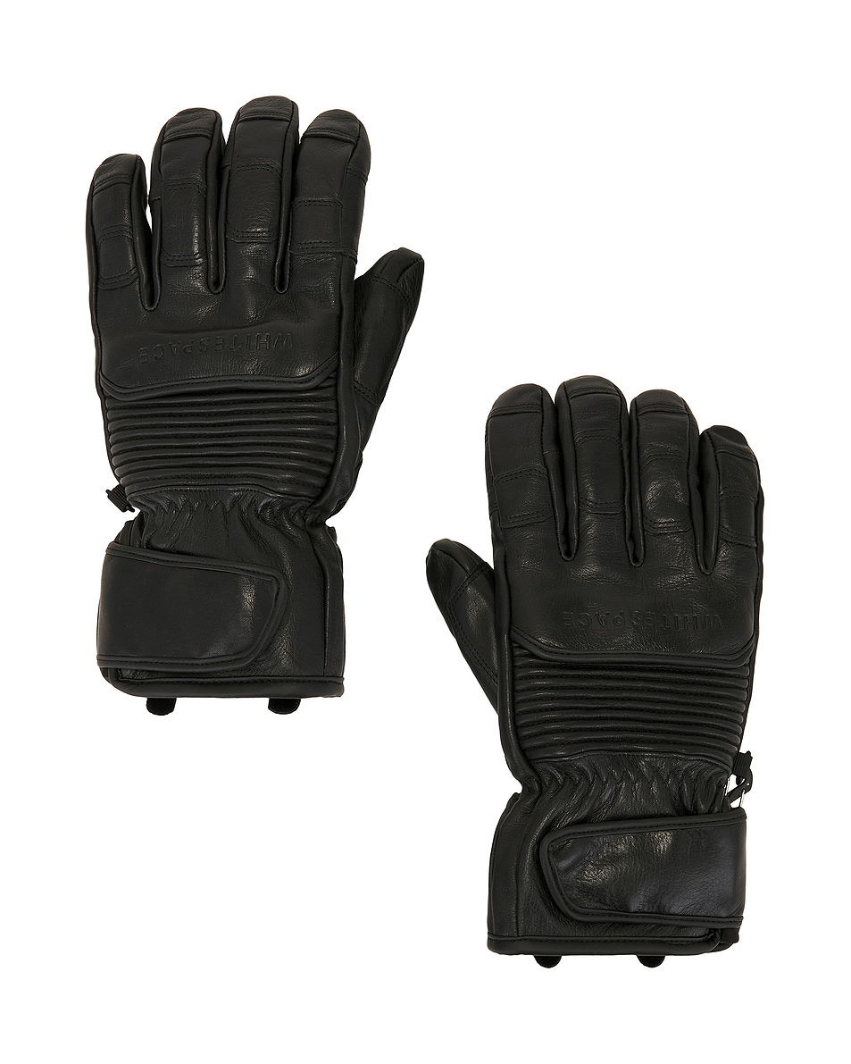 Image 1 of Whitespace Leather Riding Gloves in Black