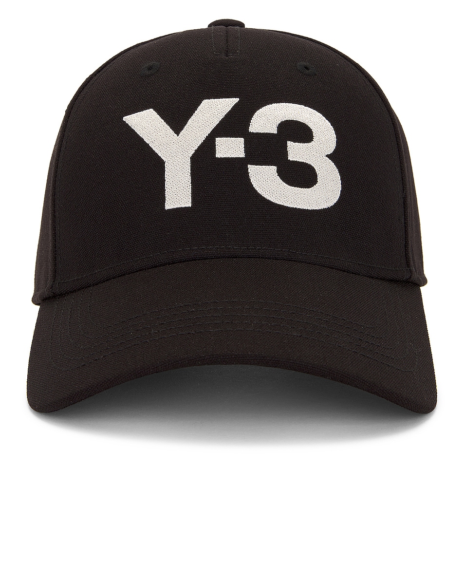 Image 1 of Y-3 Yohji Yamamoto Y-3 Logo Cap in Black