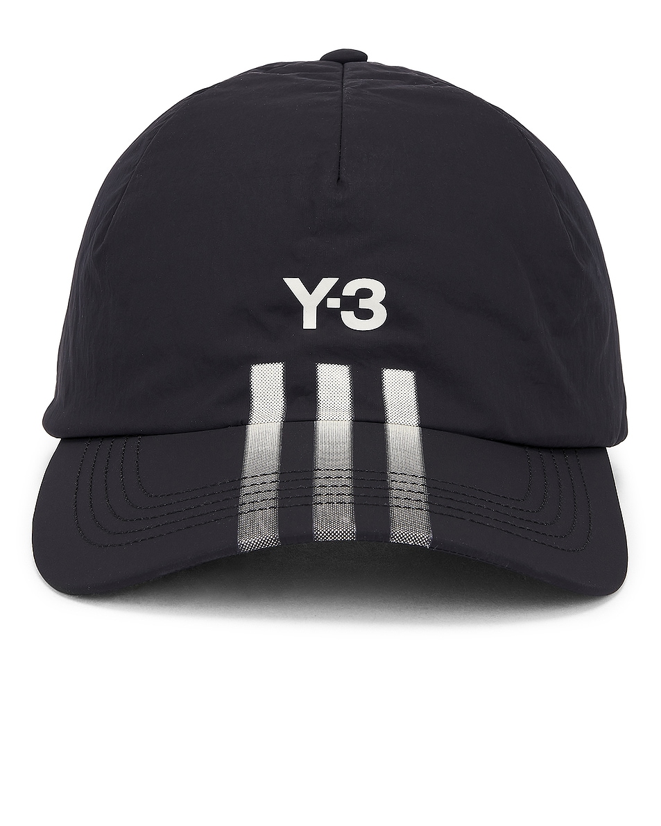 Image 1 of Y-3 Yohji Yamamoto Stripe Cap in Black