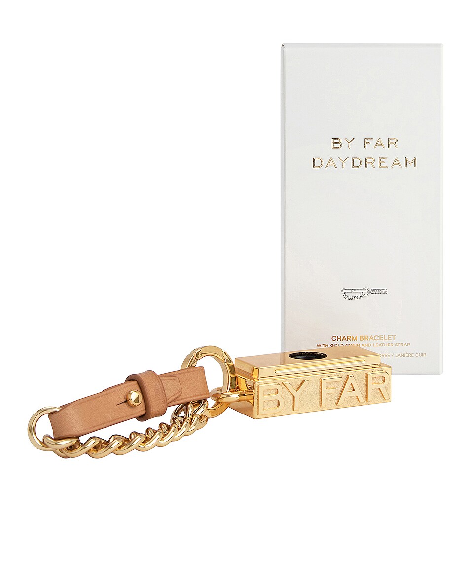 Image 1 of BY FAR Daydream Charm Bracelet with Leather Strap in Gold