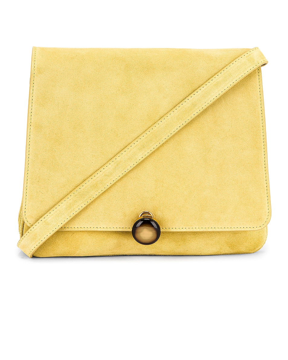 Image 1 of BY FAR Margot Suede Leather Bag in Yellow