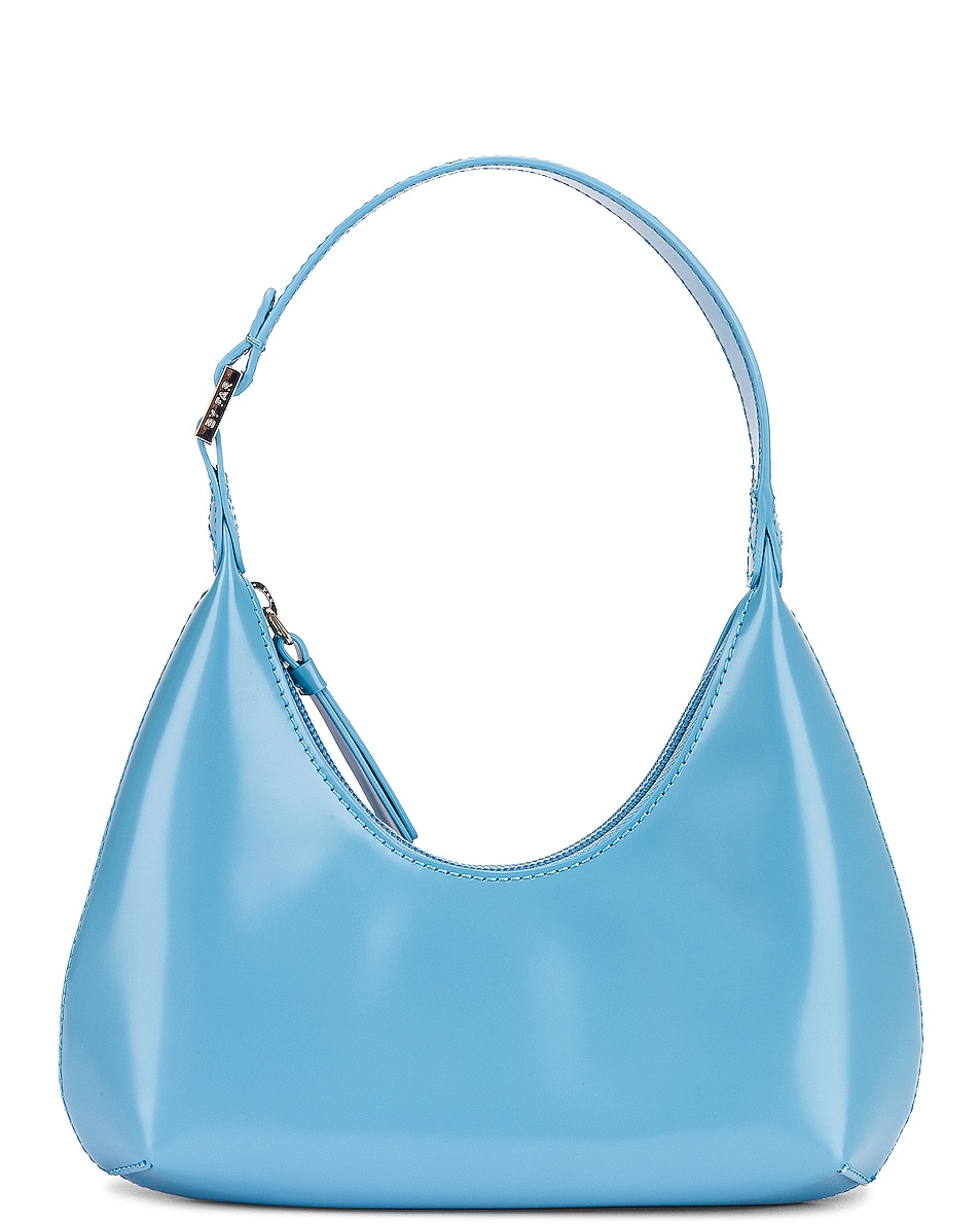Image 1 of BY FAR Baby Amber Semi Patent Leather Bag in Lagoon
