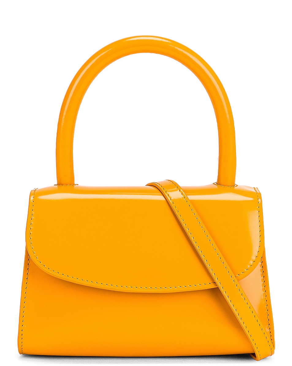 Image 1 of BY FAR Mini Semi Patent Leather Bag in Sunflower
