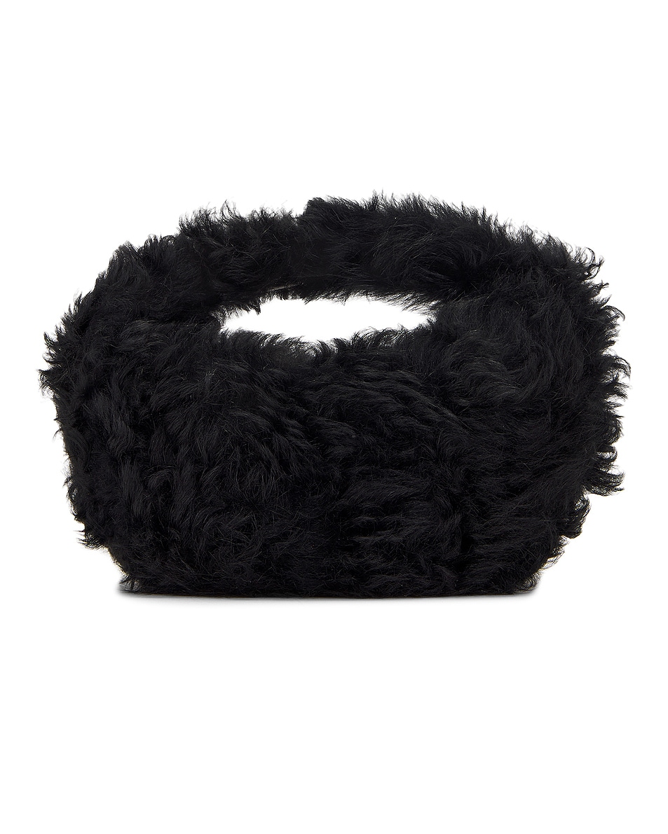 Image 1 of BY FAR Baby Cush Top Handle Bag in Black Toscana