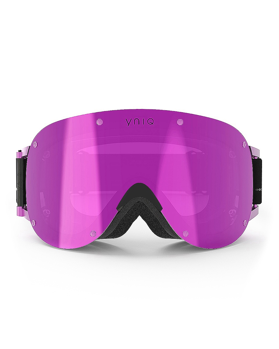 Image 1 of YNIQ Eyewear Black Orchid Goggle in Black & Pink Mirror
