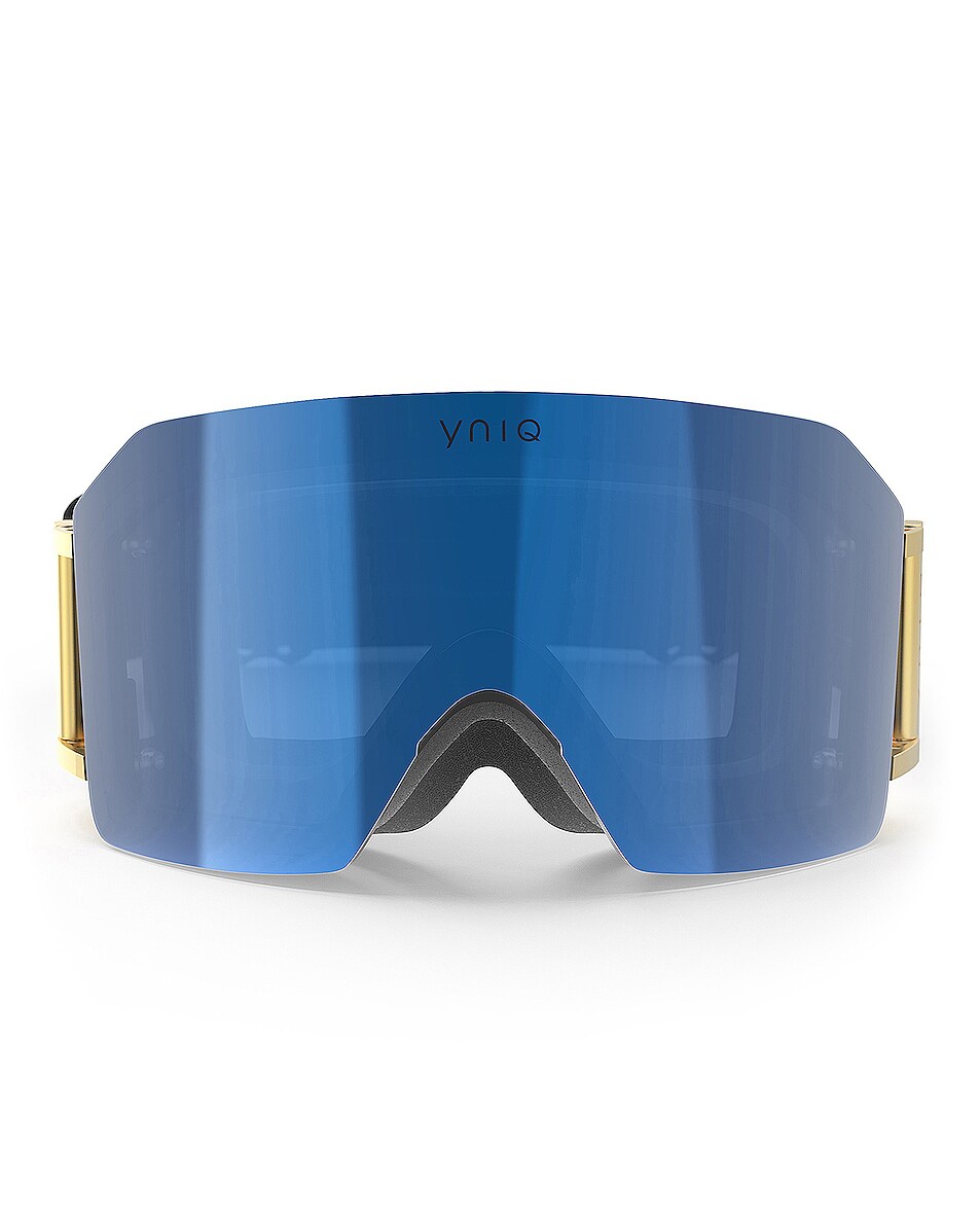 Image 1 of YNIQ Eyewear Golden Sky Goggle in Black & Gold & Ice Blue Mirror
