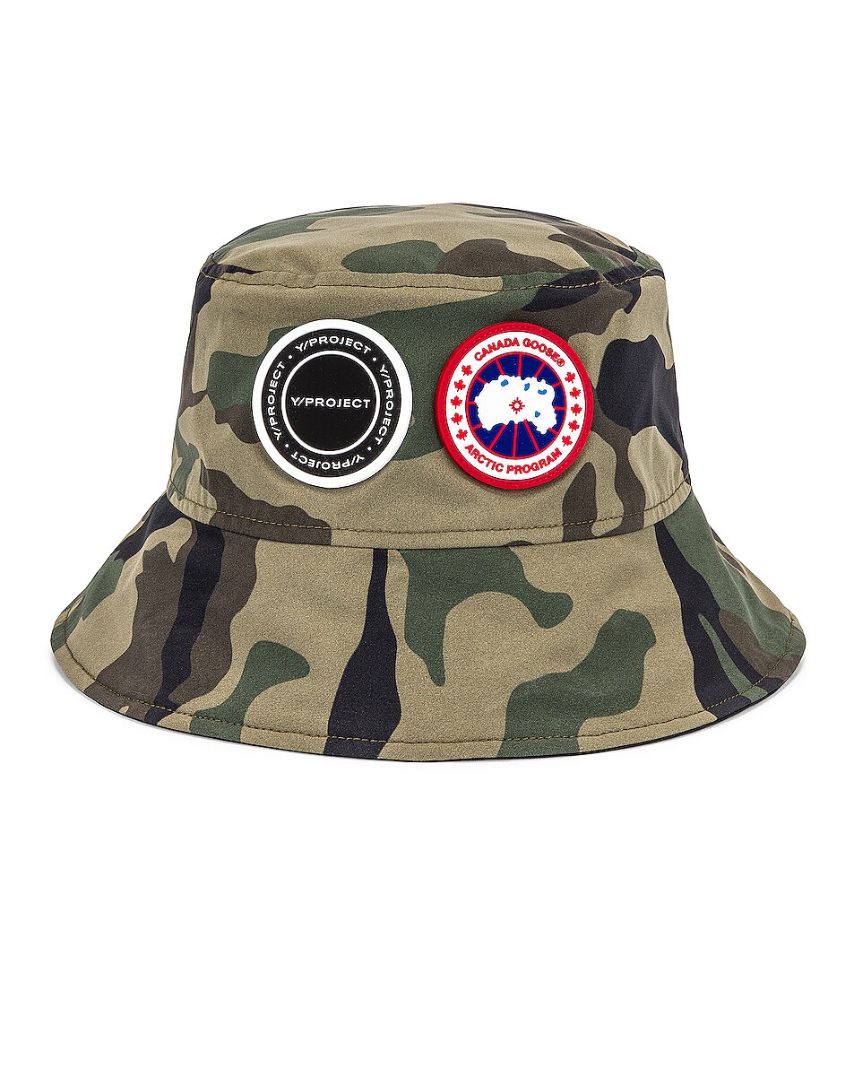 Image 1 of Y/Project x Canada Goose Bucket Hat in Black & CG Camo