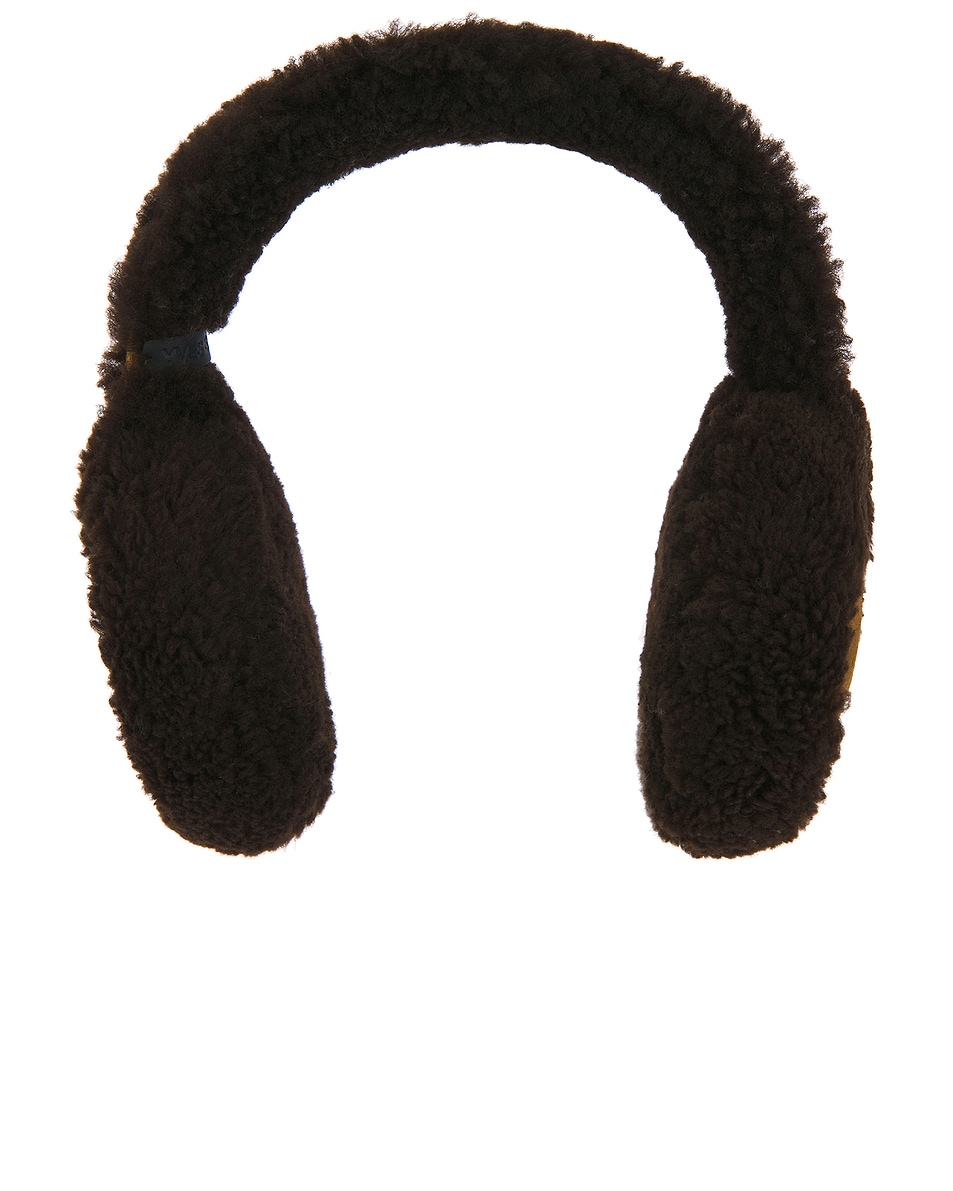 Image 1 of Yves Salomon Merino Earmuffs in Caramel & Choco