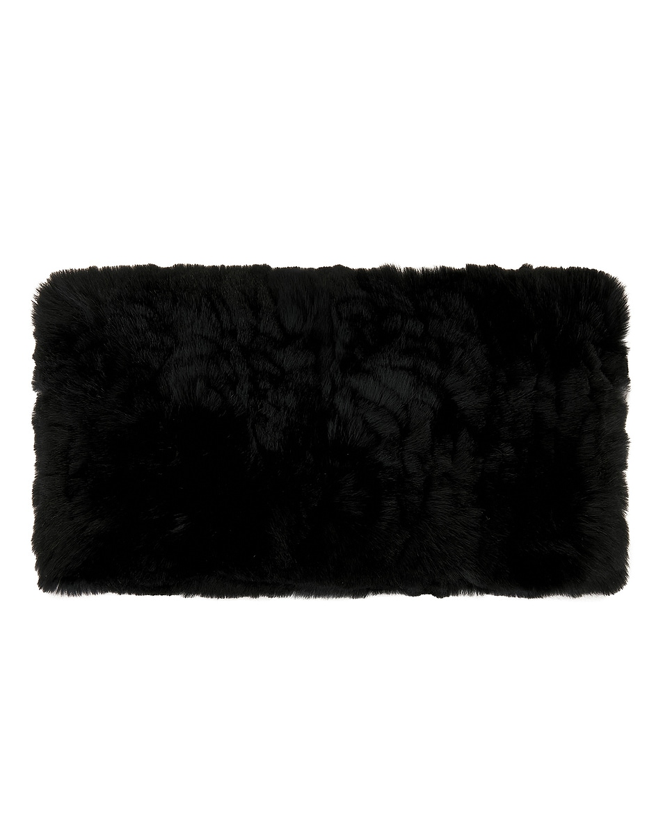 Image 1 of Yves Salomon Knitted Rex Rabbit Fur Headband in Noir