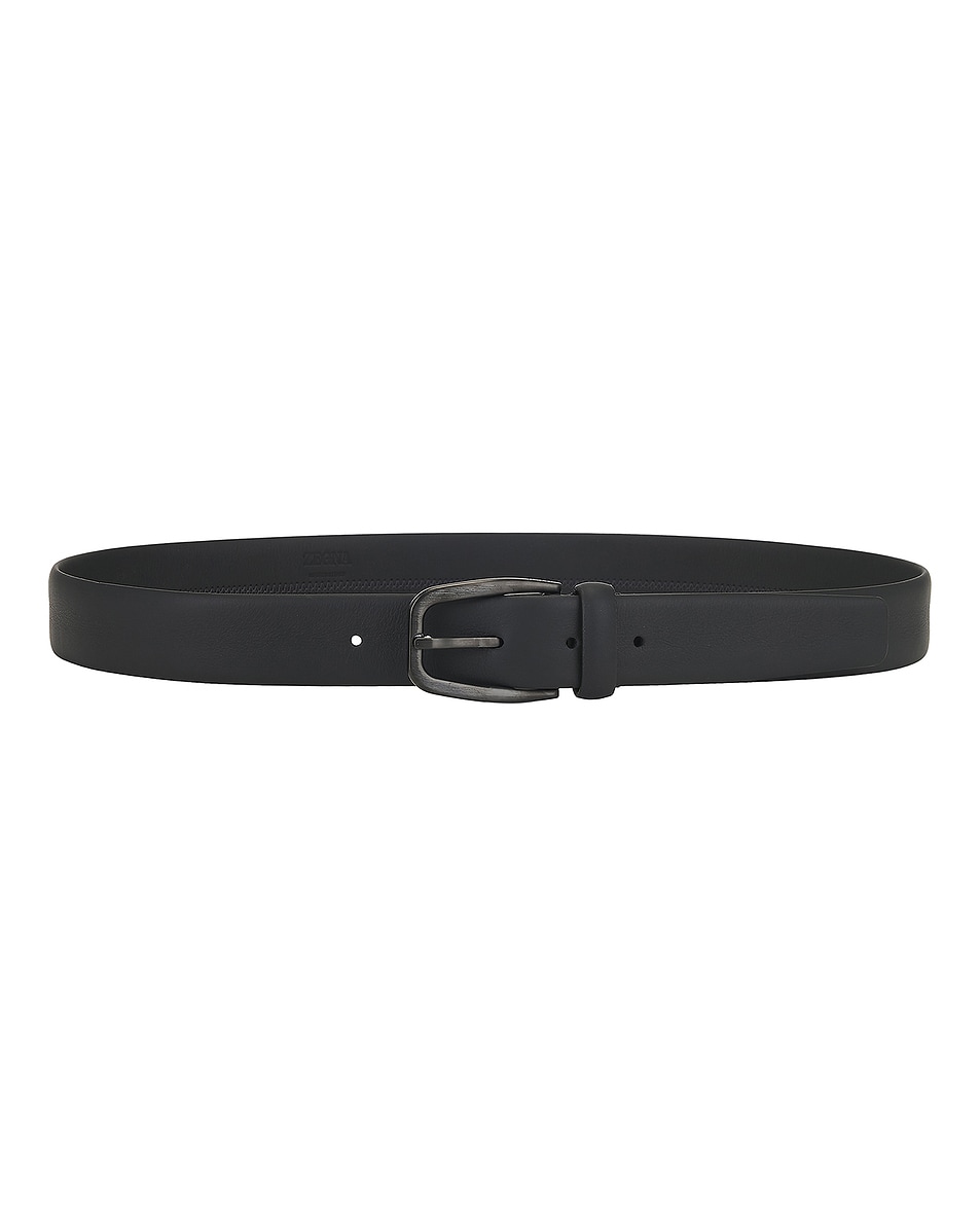 Image 1 of Zegna Fixed Vendome Buckle Belt in Black