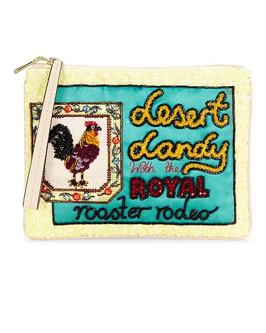 Ace Rooster Embellished Clutch
