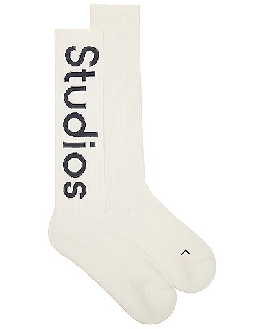 Long Rib Logo Socks