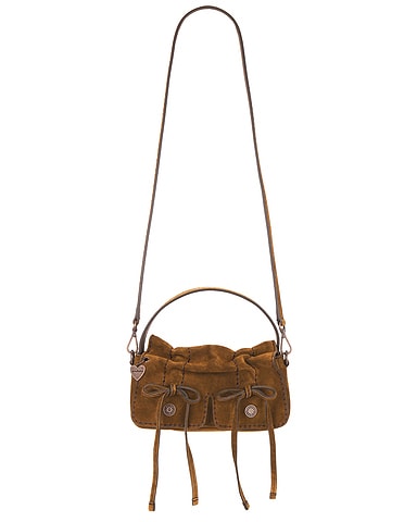 Multipocket Micro Crossbody Suede Bag